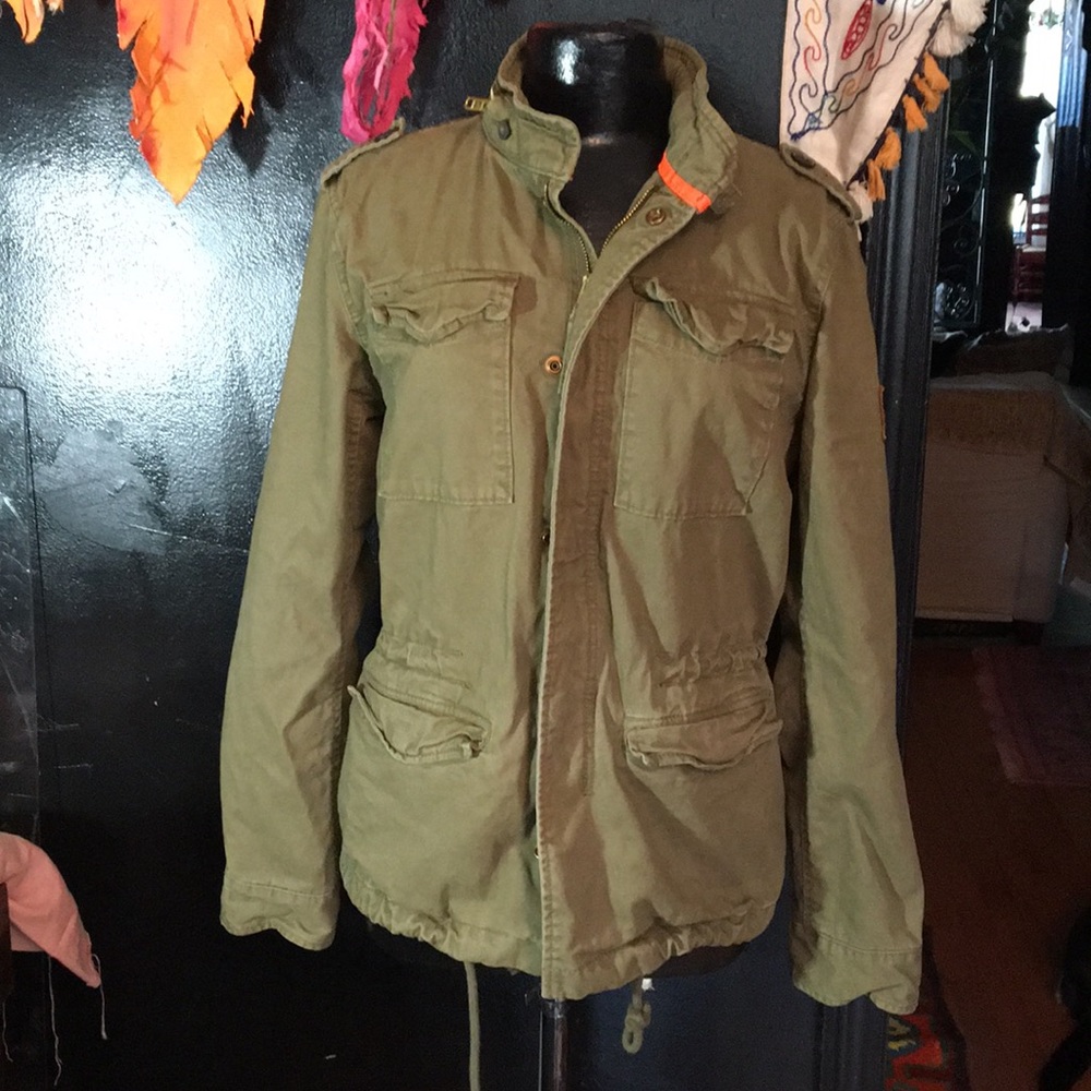 Superdry olive green canvas jacket, men’s M